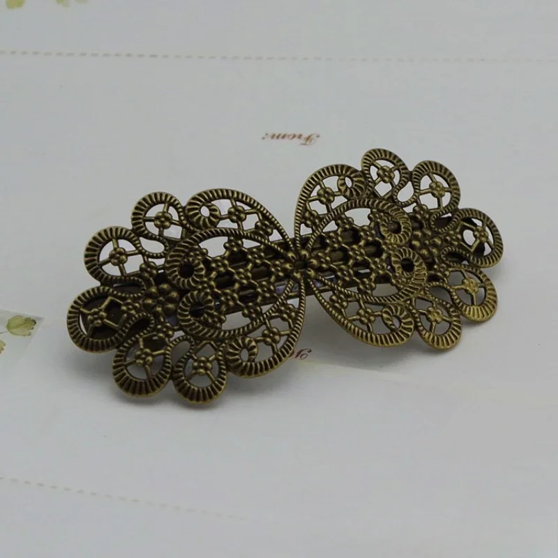 Vintage Elegant Side Clip Headwear Styling Exquisite Hairpin Hair Barrettes Hairgrip Spring Hair Clasps Bronze Hair Clip