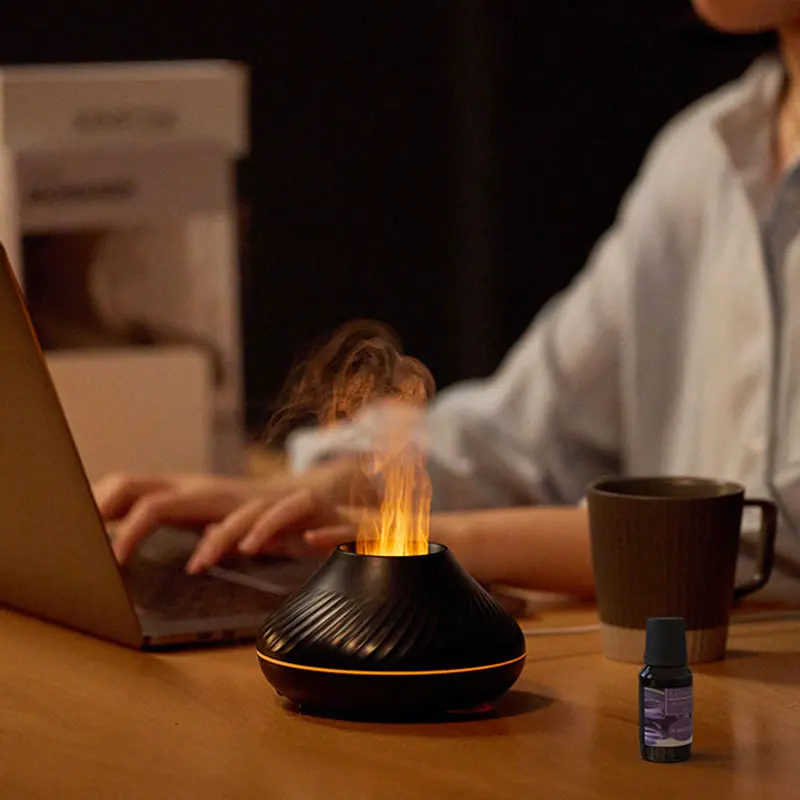 Simulated Flame Aromatherapy Machine USB Small Appliance Air Aromatherapy Humidifier Colorful Flame Humidifier
