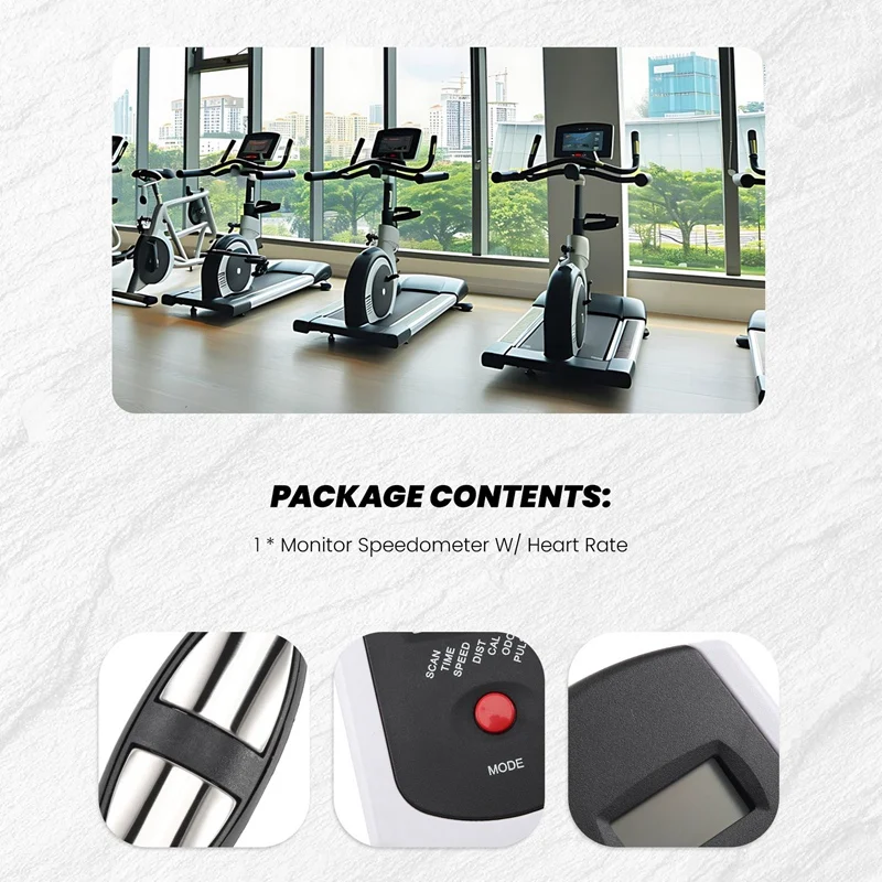 Magnetic Bike Speedometer with Heart Rate Monitor for Fitness Stationary Bikes