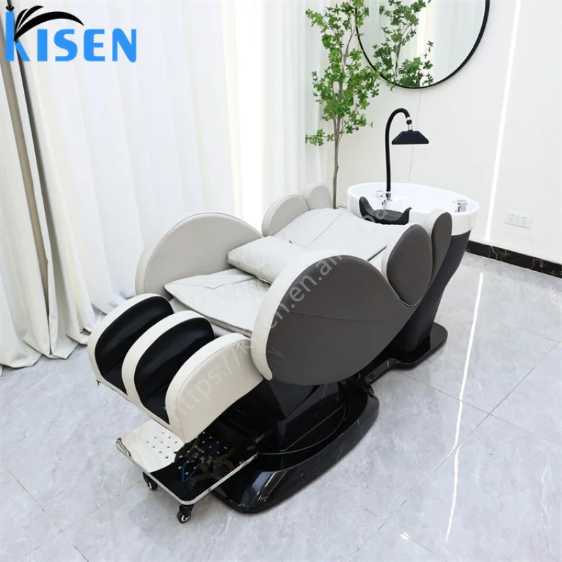 custom.Luxury Rotation Hair Washing Chair Modern Spa Salon Hair Washing Spa Therapy Thai Shampoo Massage Bed Barbersho