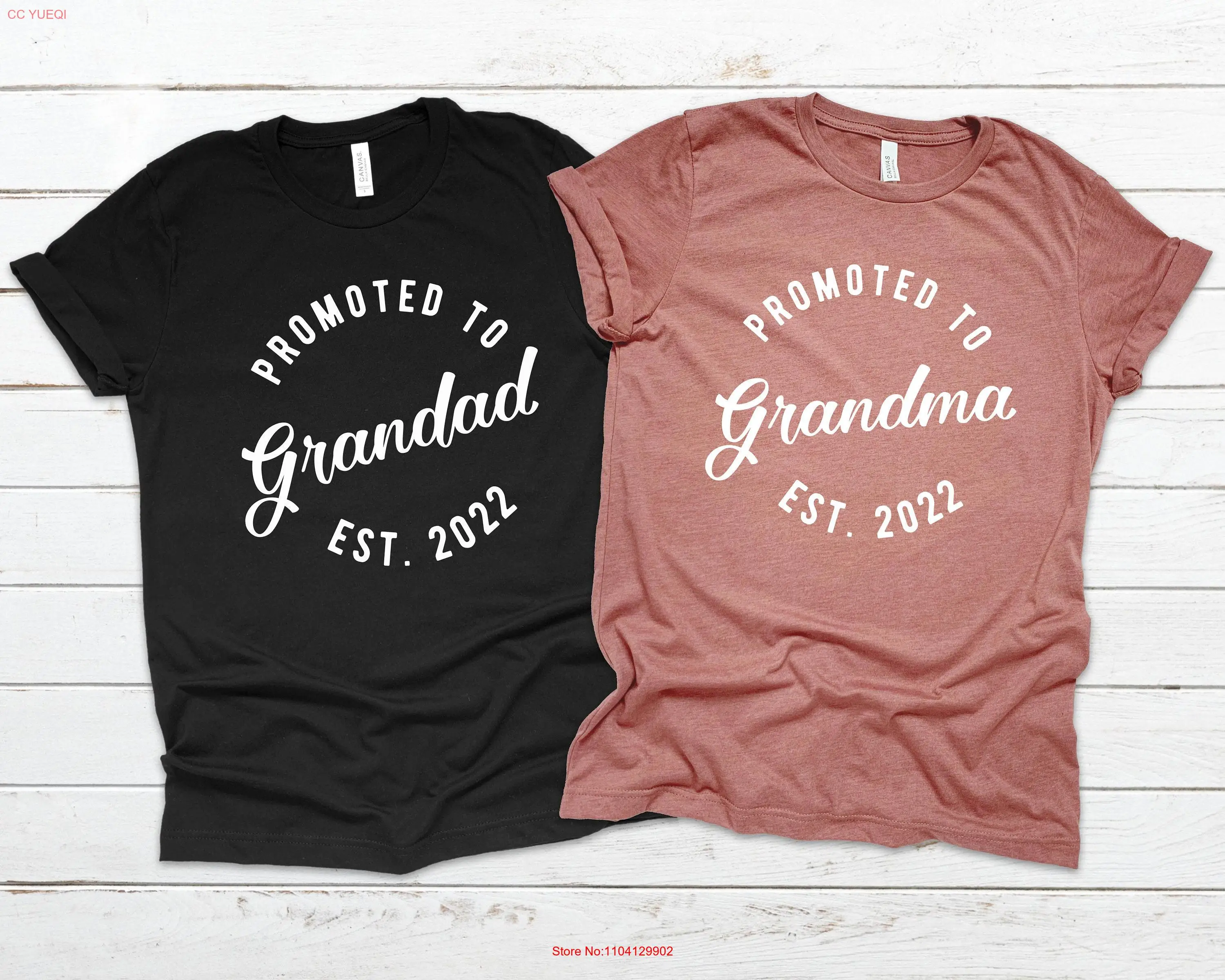 

Promoted to Grandma and grandad T Shirt grandparents 2022 gift nanna tee new baby long or short sleeves