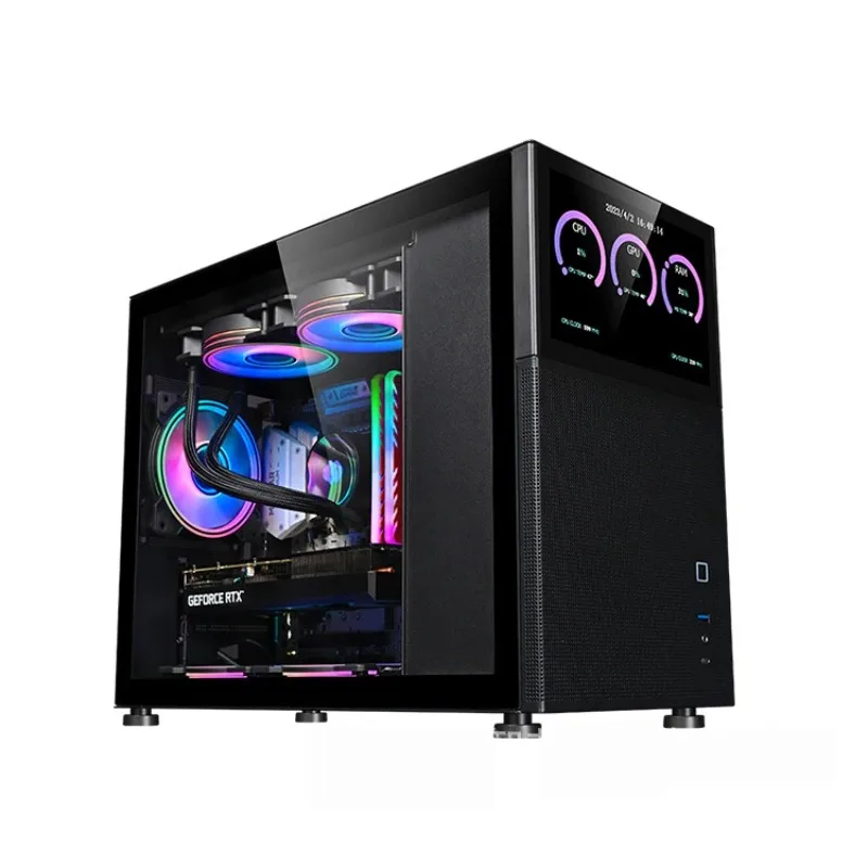 

Lovingcool прозрачный дизайн из закаленного стекла ЖК-дисплей игровой компьютер MATX чехол для ПК с вентилятором-кулером ARGB для геймера