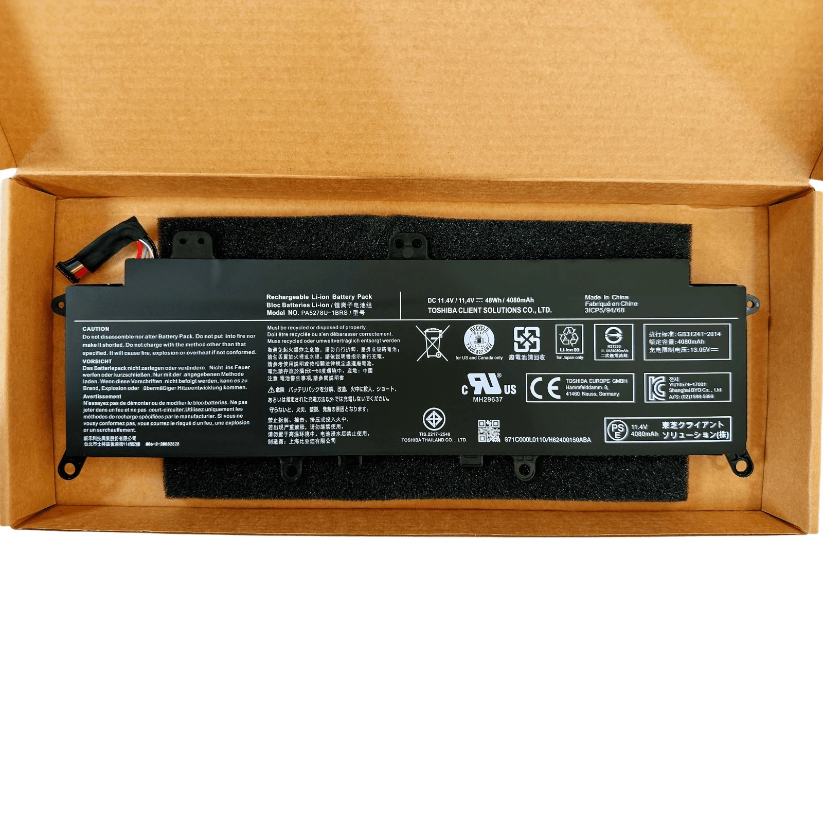 

PA5278U-1BRS Battery for Toshiba Tecra X40-D X40-E X40-F Portege X30-D