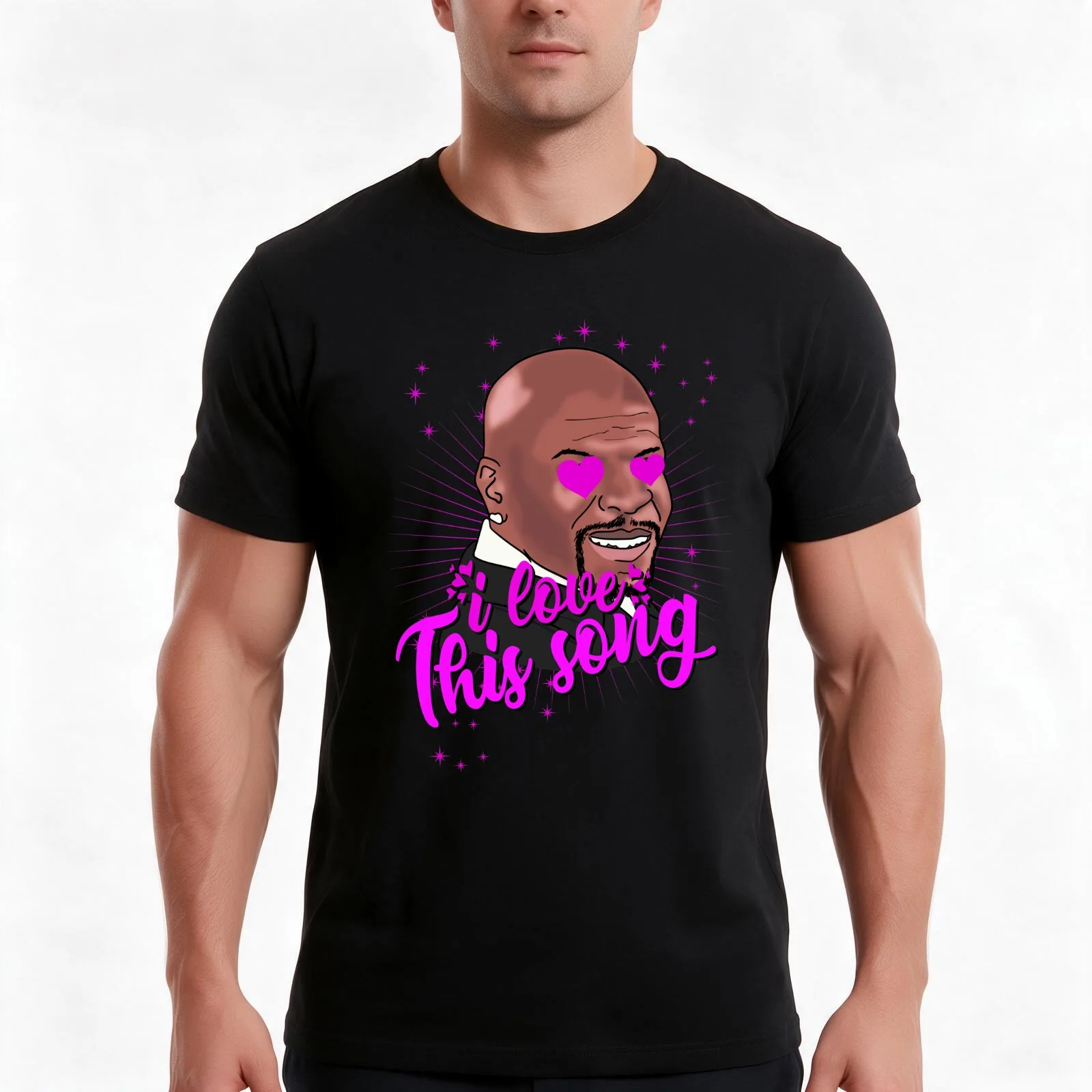 Latrell terry crews - I love this song 2 T-Shirt, Summer Casual Cotton Tee, Oversized Streetwear Tops, Vintage Graphic Print