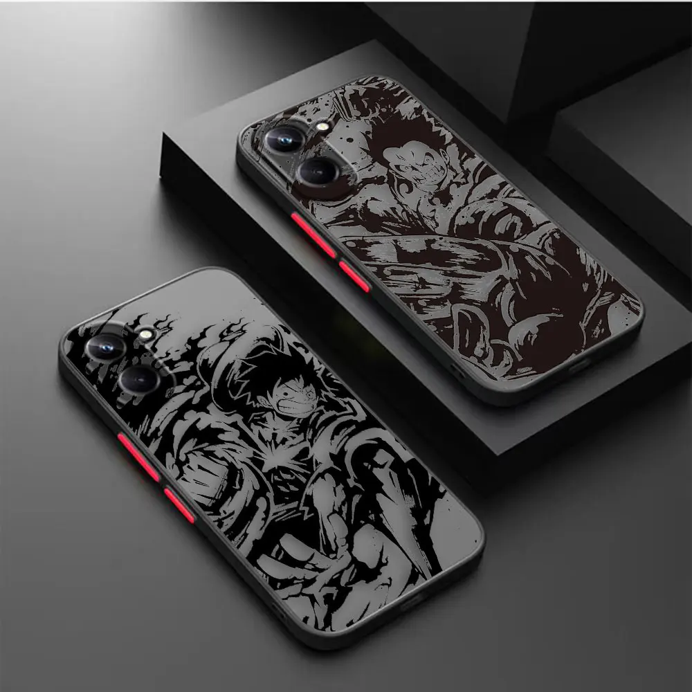 

Matte Case for OPPO Realme 11 10 9 9I 8 8I 7 7I 6 FIND X3 X5 R15 R17 PRO 4G 5G Case Funda Coque Shell Anime Black O-one P-Piece