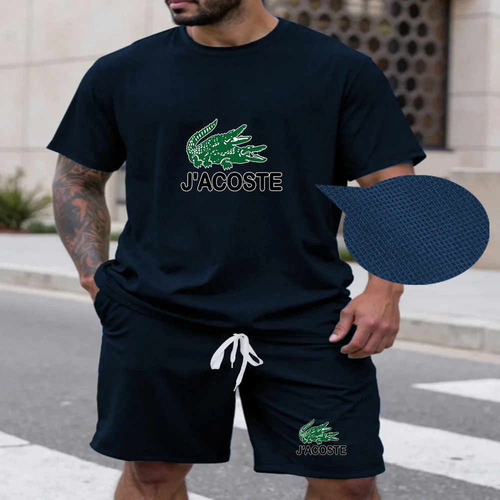 

Men's Summer Breathable Sportswear Short Sleeve Shorts Set Lightweight Comfortable Sport Style Made in China