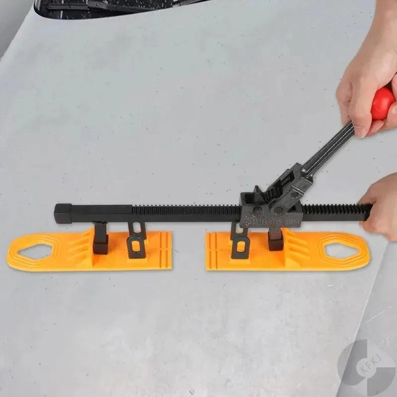 2 Pcs Alat Penghilang Penyok Tanpa Cat Warna Oranye Manual Expander Kit Perbaikan Bodi Mobil Penarik Penyok dengan Lem dan Tab Penarik