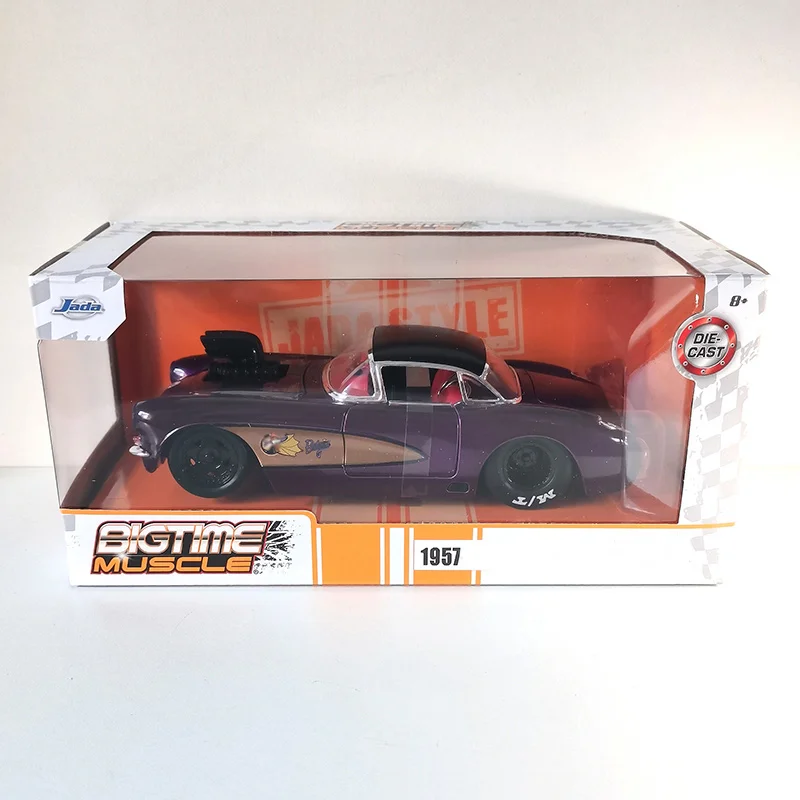 جادا 1:24 مقياس سبيكة 1957 كورفيت باتجيرل لعبة صغيرة سيارة كلاسيكية محاكاة دييكاست نموذج تذكارية عرض مجموعة الهدايا