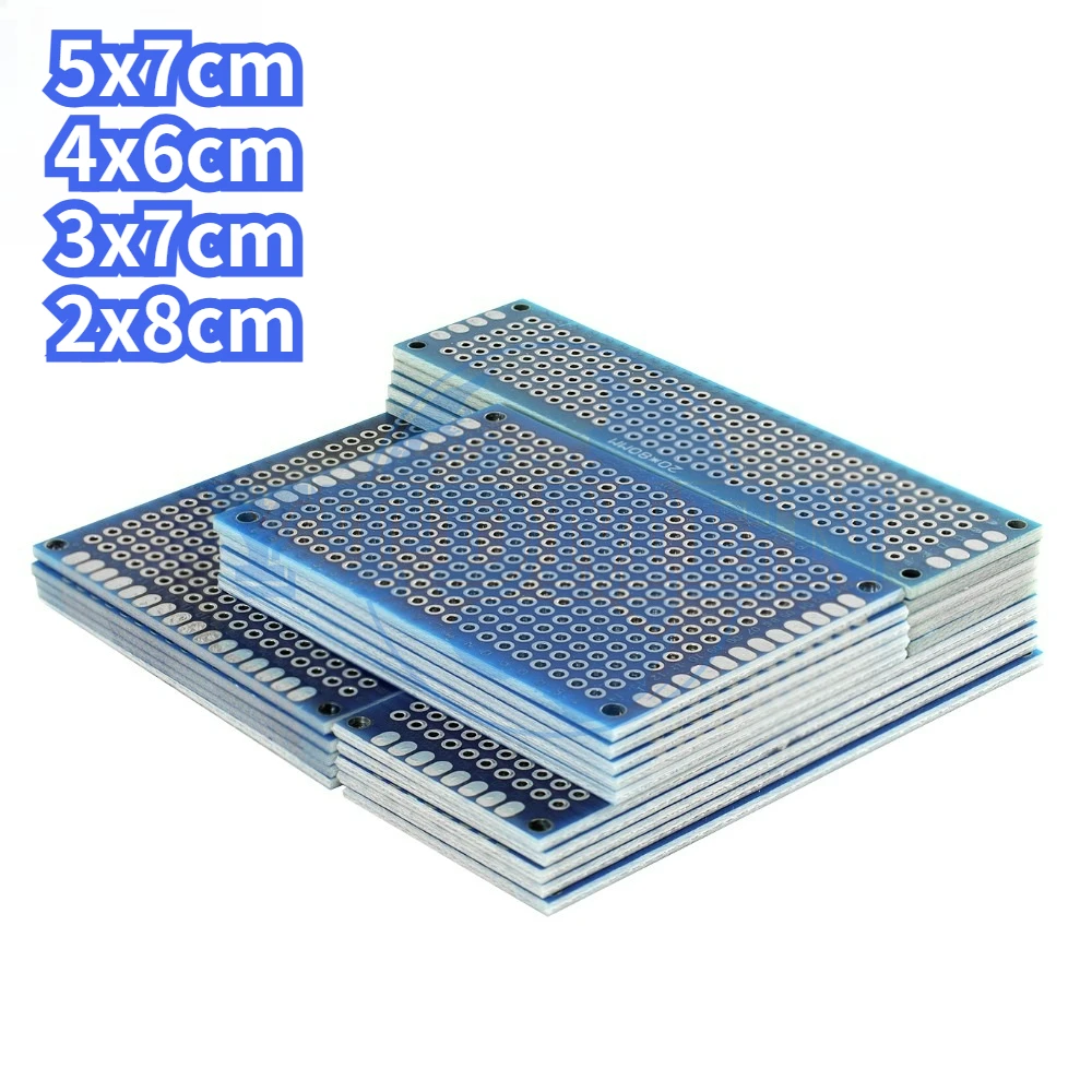 PCB Kit Double Sided Blue Prototype Breadboard with 40Pin Headers & Jumper Cap PCB 2x8 3x7 4x6 5x7cm for Experiment Boards DIY