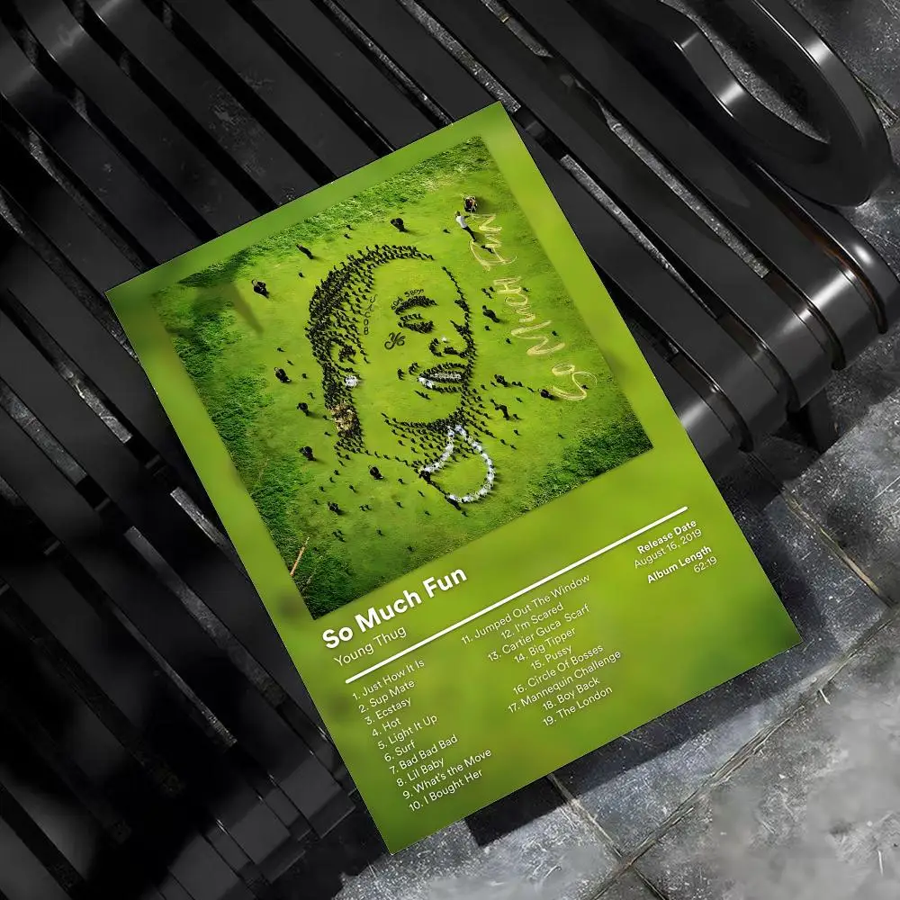 Y-Young Thug Rapper Sänger Poster für Zuhause, Wohnzimmer, Schlafzimmer, Bar, Flur, selbstklebende Wandkunst, Druck, wasserfest, ästhetische Dekoration – Detail 13