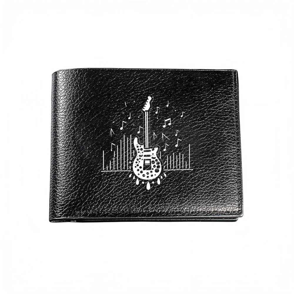 Electric Guitar Music Notes Design Men's Wallet Card Holder Casual Business Fashion Style