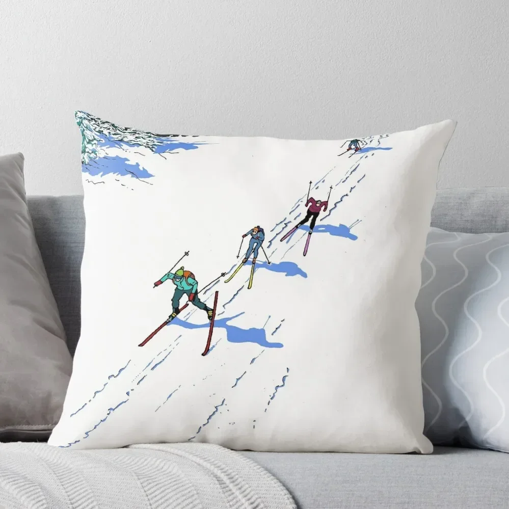 Cross-country Skiing Throw Pillow Christmas Covers For Cushions Christmas Pillows Pillow