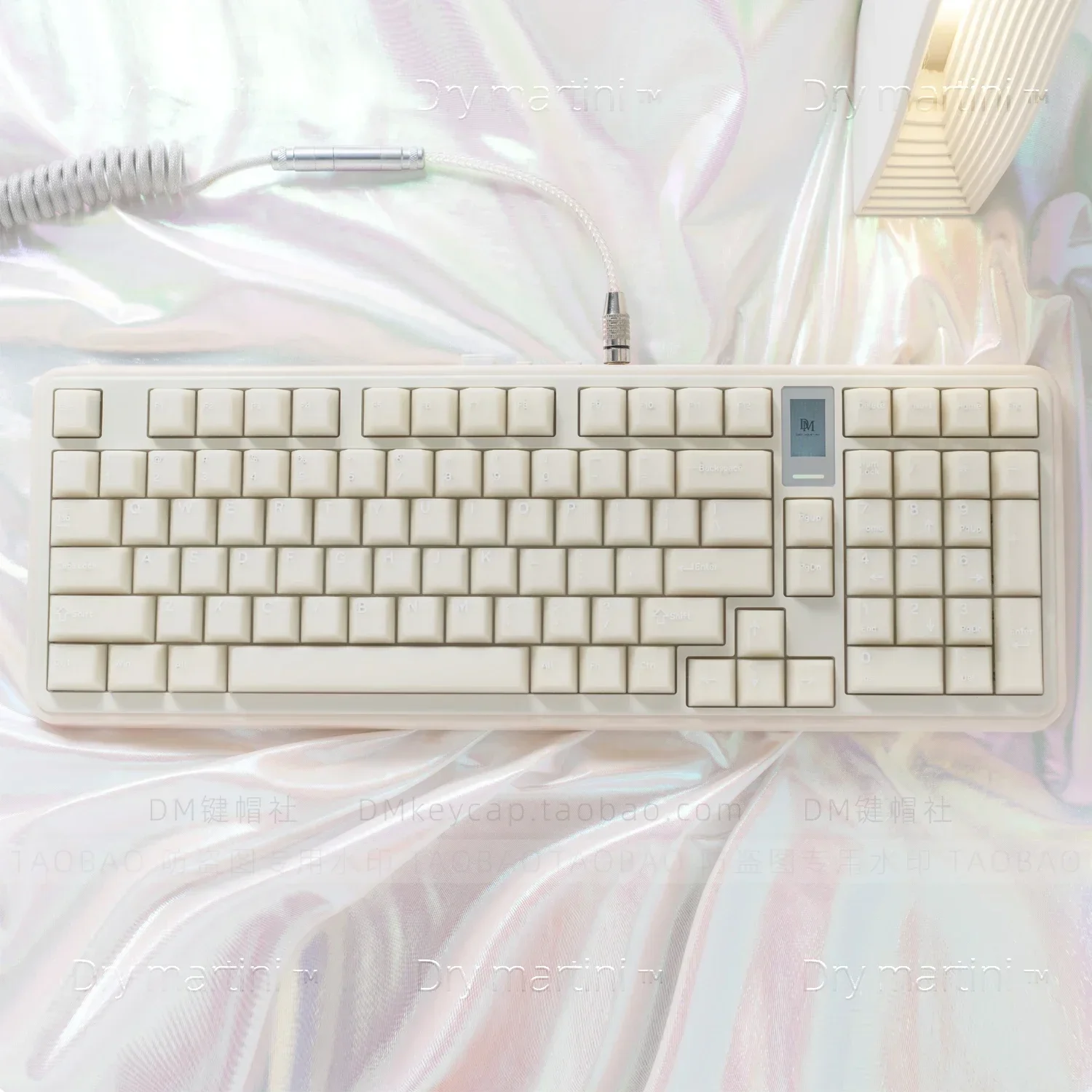 White marble keycap original closed character semi-transparent milky white minimalist ABS two-color injection molding 68 75 98