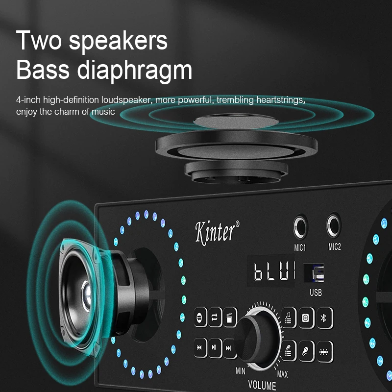 Kinter 017 amplificatore altoparlante classe D scheda amplificatore Audio amplificatori di potenza professionali con lampada RGB