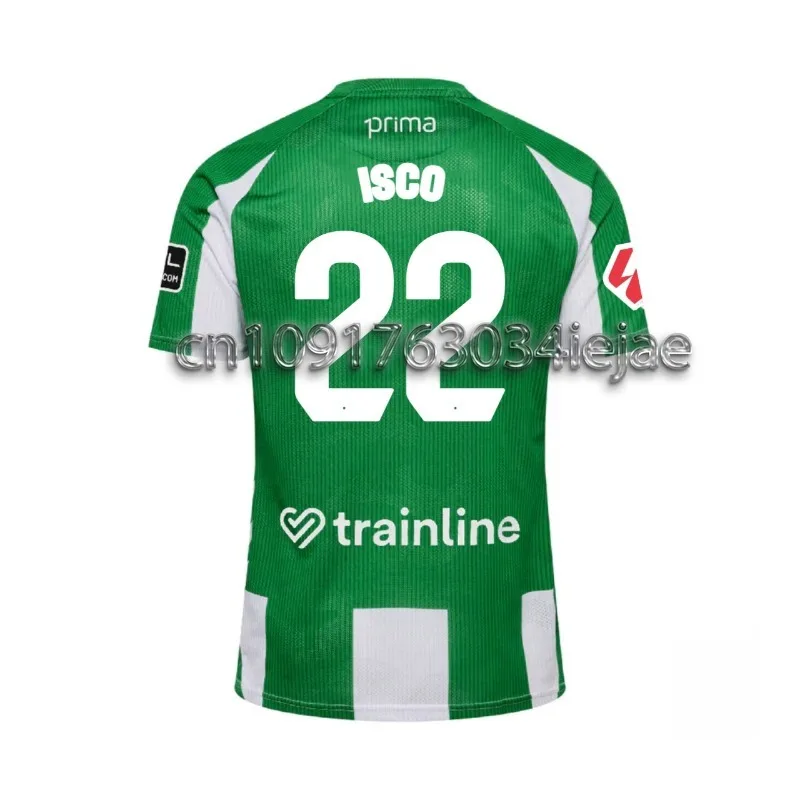

25/26 No.22 Real Betis Men's Casual 3D Printed Shirt Youth Casual Sports Fast Drying Breathable Training Oversized T-shirt