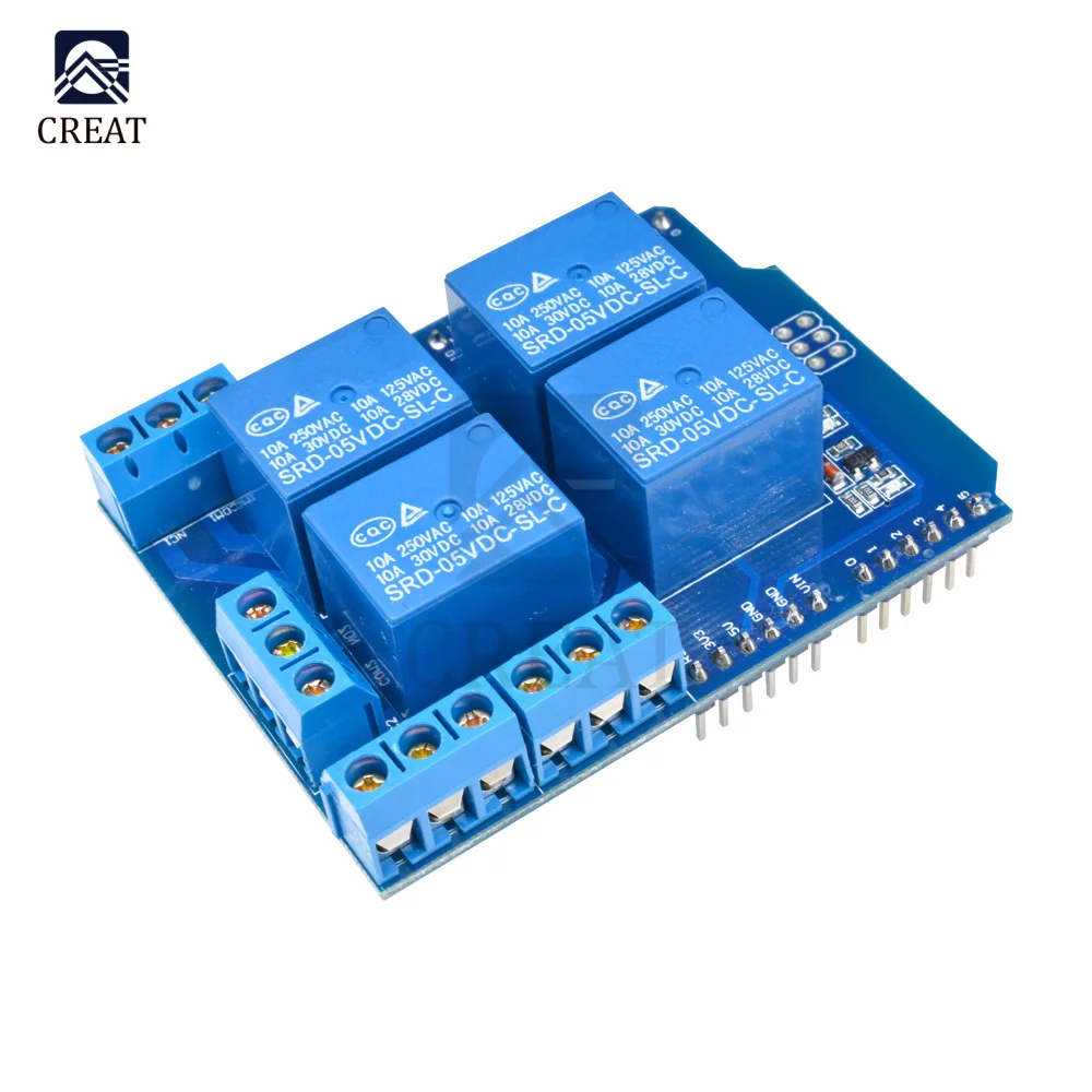 5V 4CH 4 CH Channel Relay Swtich Shield V2.0 Expander Expansion Drive Board for Arduino R3 Development Driver Module One