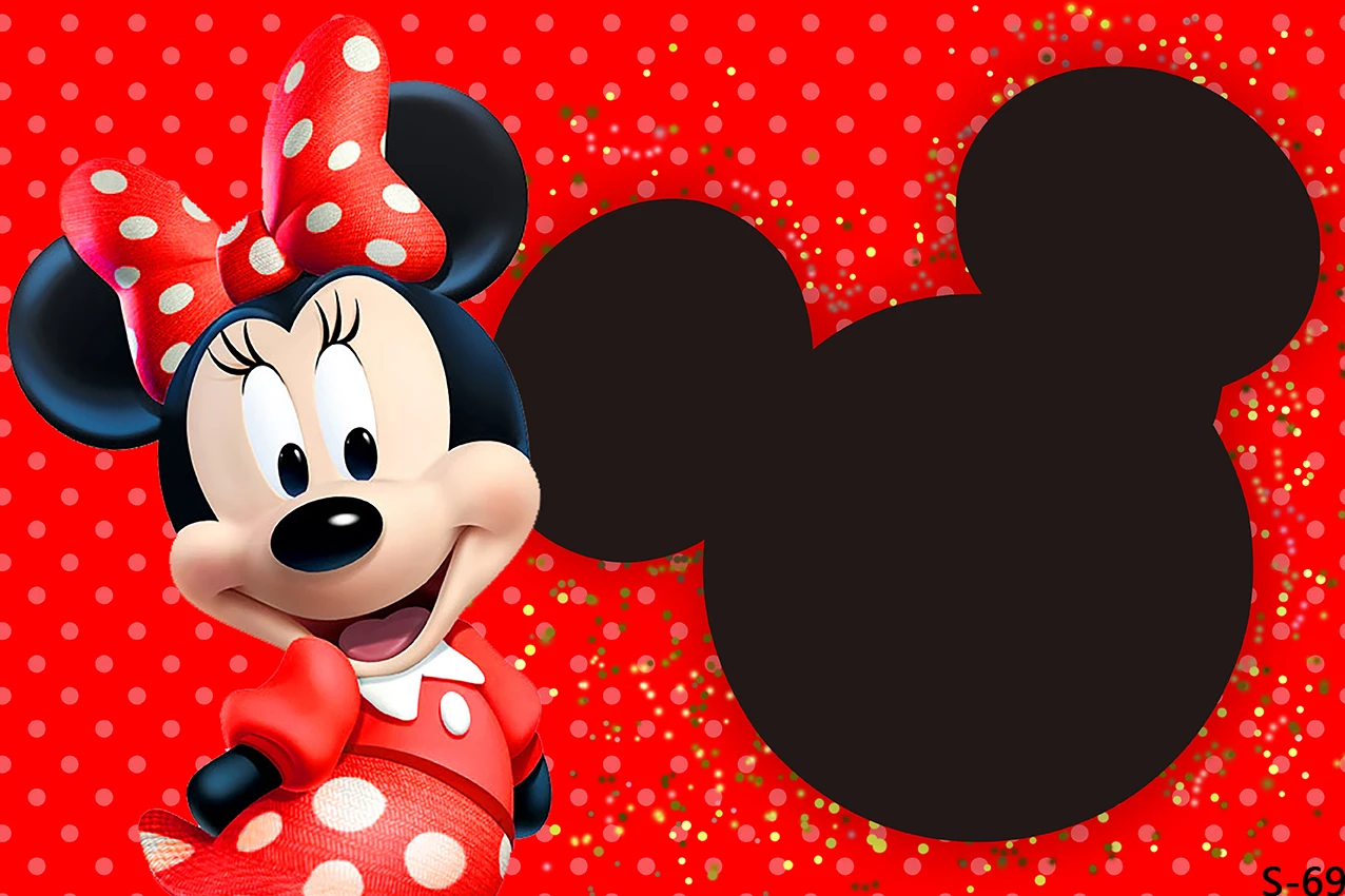Mickey e Minnie Mouse Fotografia Backdrop para Crianças, Happy Birthday Party Banner, Baby Shower, Bolo de Mesa, Photo Background