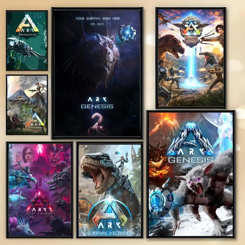 Game A-ARK Survival Ascended Poster HD Art Sticky Wall Room Decor Home Waterproof Home Living Bar Aesthetic Decoration