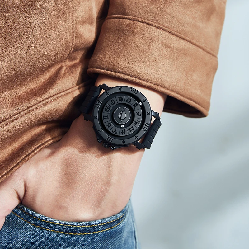 2024 Creative DOM Watch 1733  Magnetic Ball Metal Multinational Watches Man Constellation dial Rubber Sports Clock Male Reloj