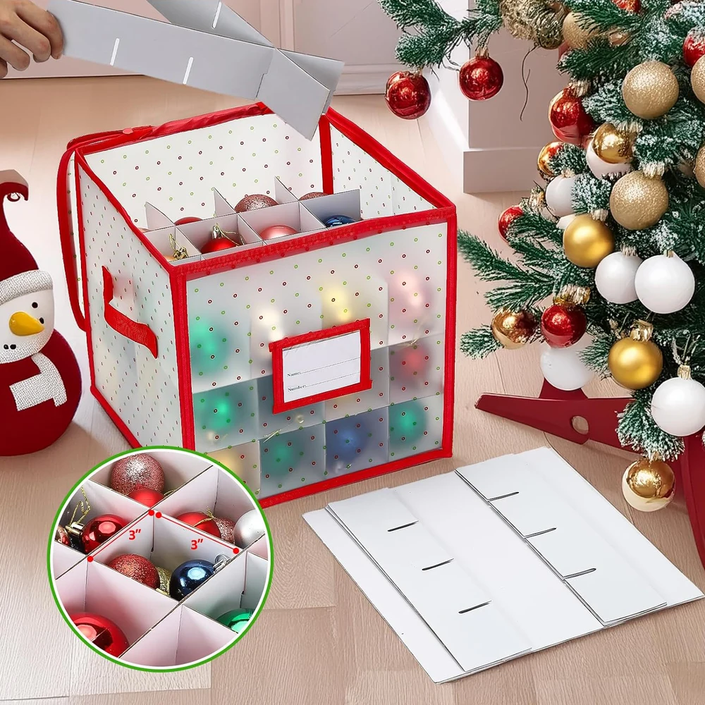 Baubles Storage Box Christmas Balls Storage Xmas Tree Decorations Organizer Bauble Storage Divider Toys Storage Box