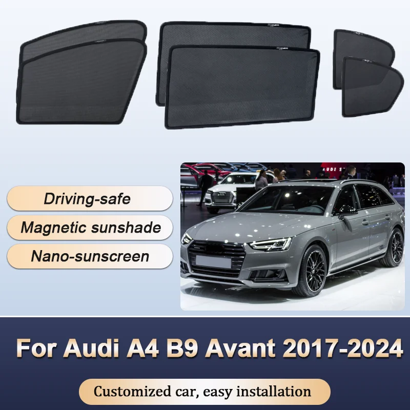 

Солнцезащитные козырьки для Audi A4 B9 Avant 2017 2018 2019 2020-2024 Солнцезащитные козырьки с магнитной теплоизоляцией, оконный козырек, автомобильные аксессуары