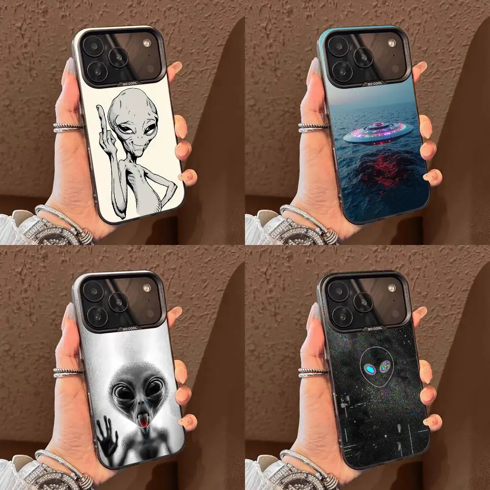 

Funny Space UFO Alien Thing Phone Case For iPhone 17,16,15,14,13,12,11,Pro,Max,Plus,E,Air,Mini Black Tpu Cover