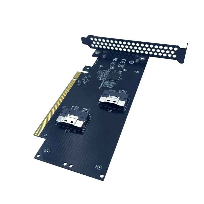 2Port PCIE 4.0 16X To Slimsas SFF-8654 Adapter Card SFF-8654-8I SFF8654 Riser Card Graphics Card External Expansion Card