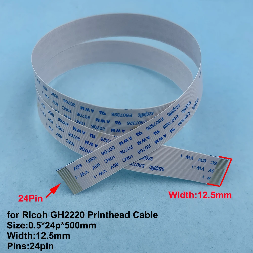 10PCS for Ricoh GH2220 Printhead Cable 24pins 24p 50cm UV Flatbed Printer for Ricoh GH2220 Head FFC Flex Flat Data Cables Line