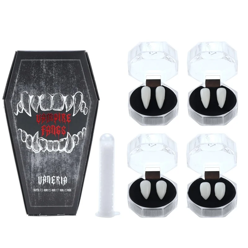 Vampire Teeth Fangs Dentures Props Halloween Costume Props False Teeth Solid Glue Denture Adhesive Halloween Party Decor