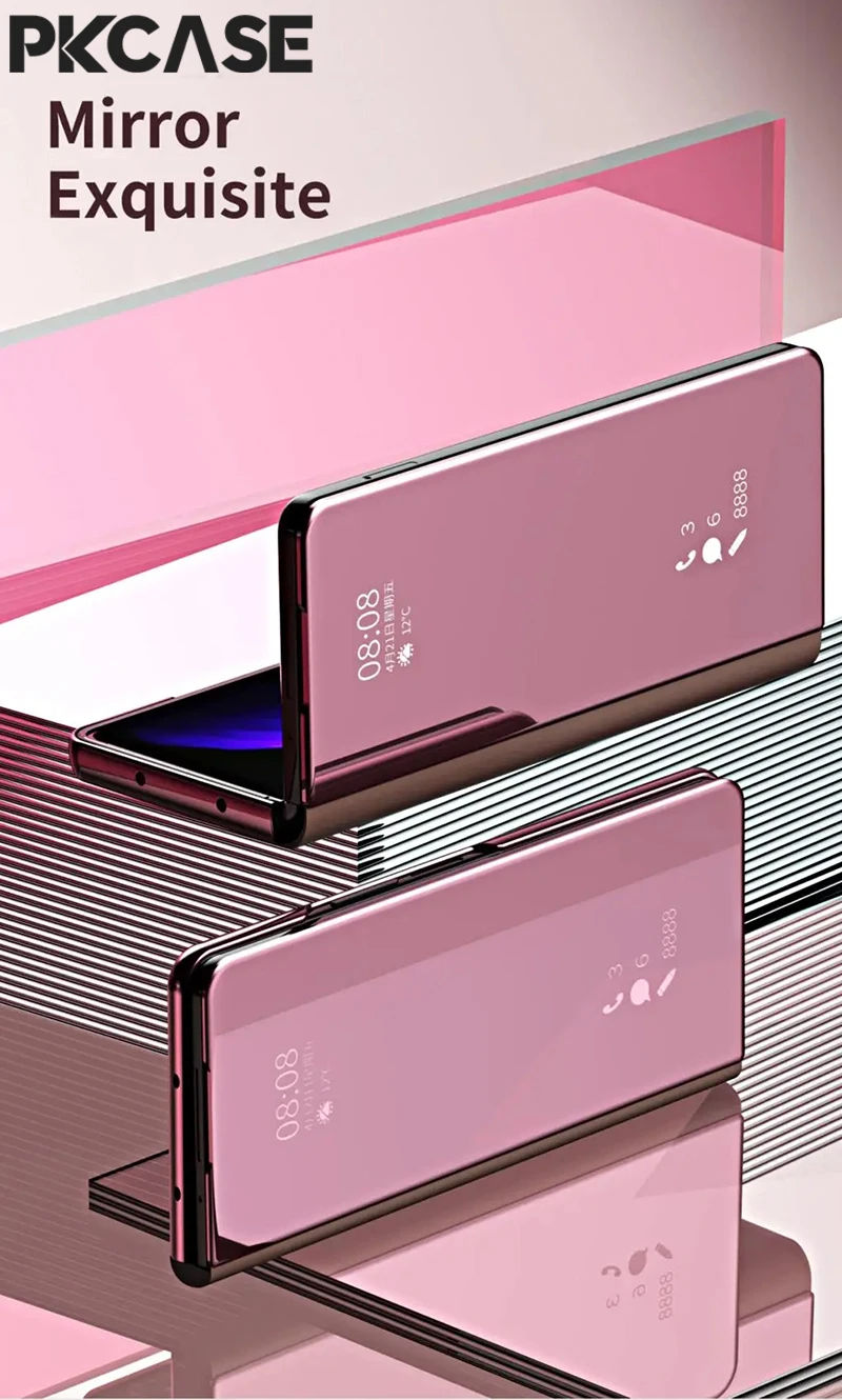 PKCASE Smart Mirror Flip Handyhülle für Samsung Galaxy Z Fold 8 Ultra Z Fold 7 Z Fold 6 Z Fold 5 Z Fold 4 Z Fold 3 Lederhülle – Detail 6