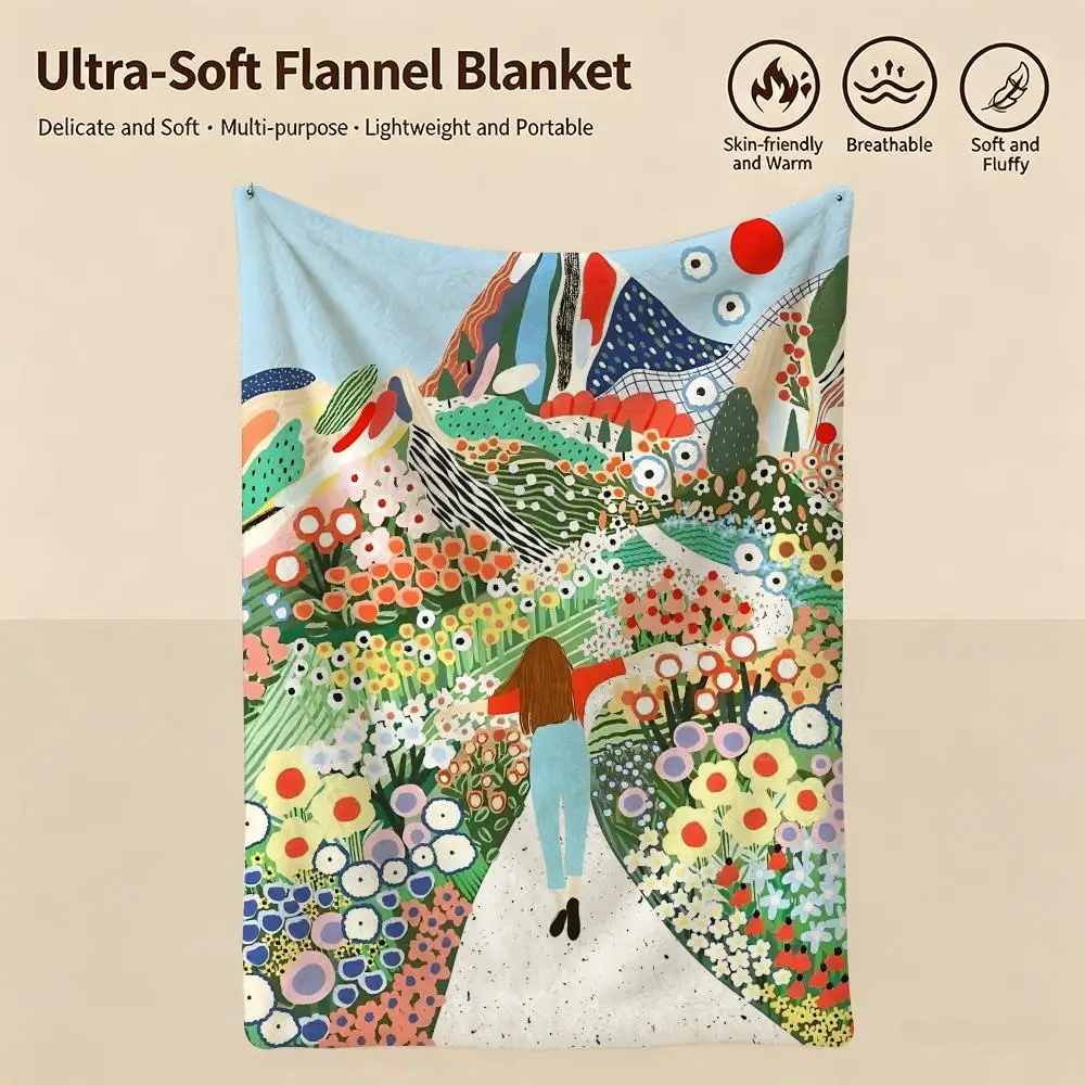 artist M-Marina Ester Castaldo-o Throw Warm Soft Flannel Blanket, Multi-use for Sofa Bed Camping Travel Nap