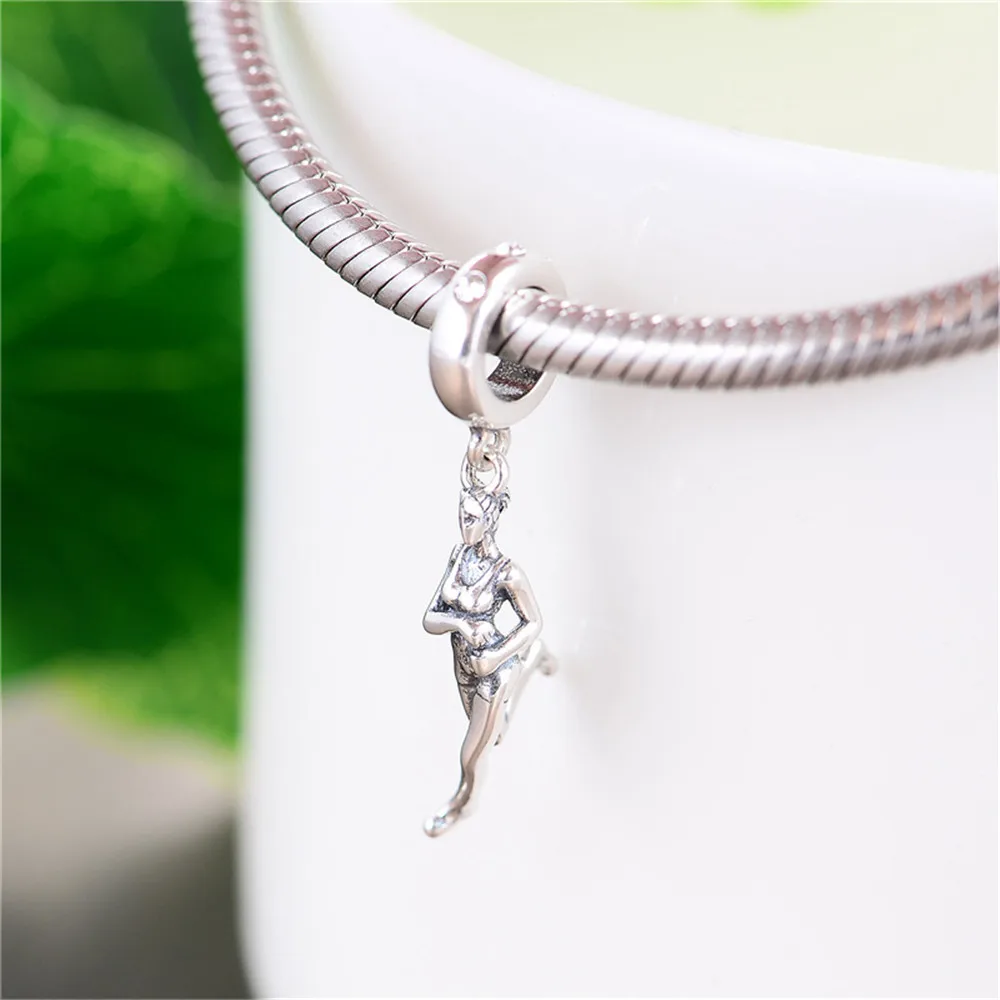 Mistletoe Jewelry 925 Sterling Silver Running athlete Dangle Charm Pendant