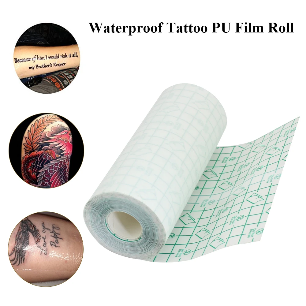 1Roll 10M Waterproof Tattoo PU Film Bandage Roll Tattoo Aftercare Skin Healing Film Wound Dressing Plaster Fixation Tape