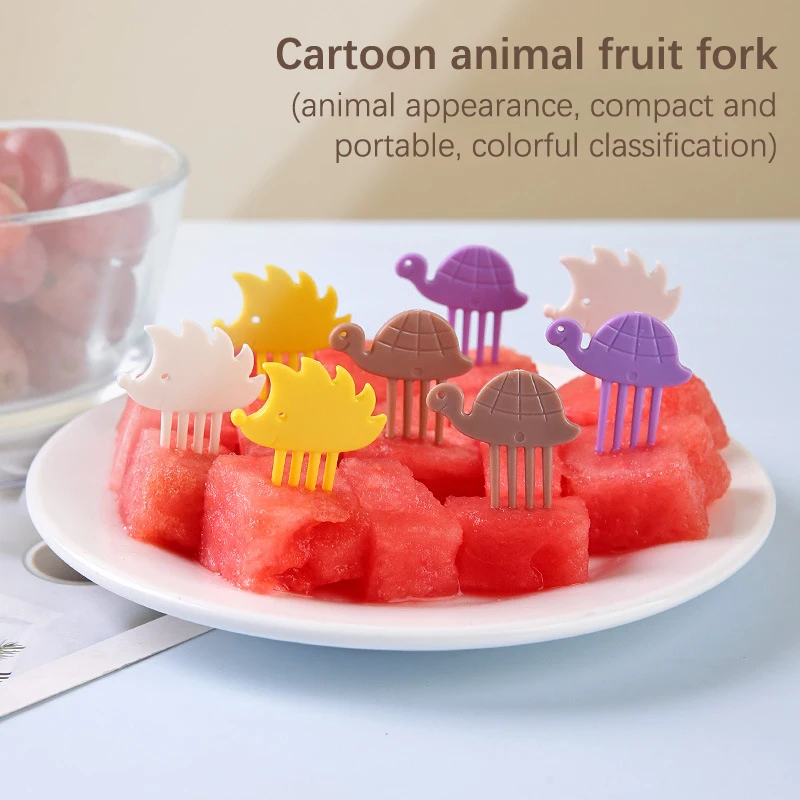 8 Stück Lebensmittel Obst Gabel Picks für Kinder Mini Cartoon niedlichen Igel Bento Box Dekor Kuchen kleine Dessert Gabeln Zahnstocher