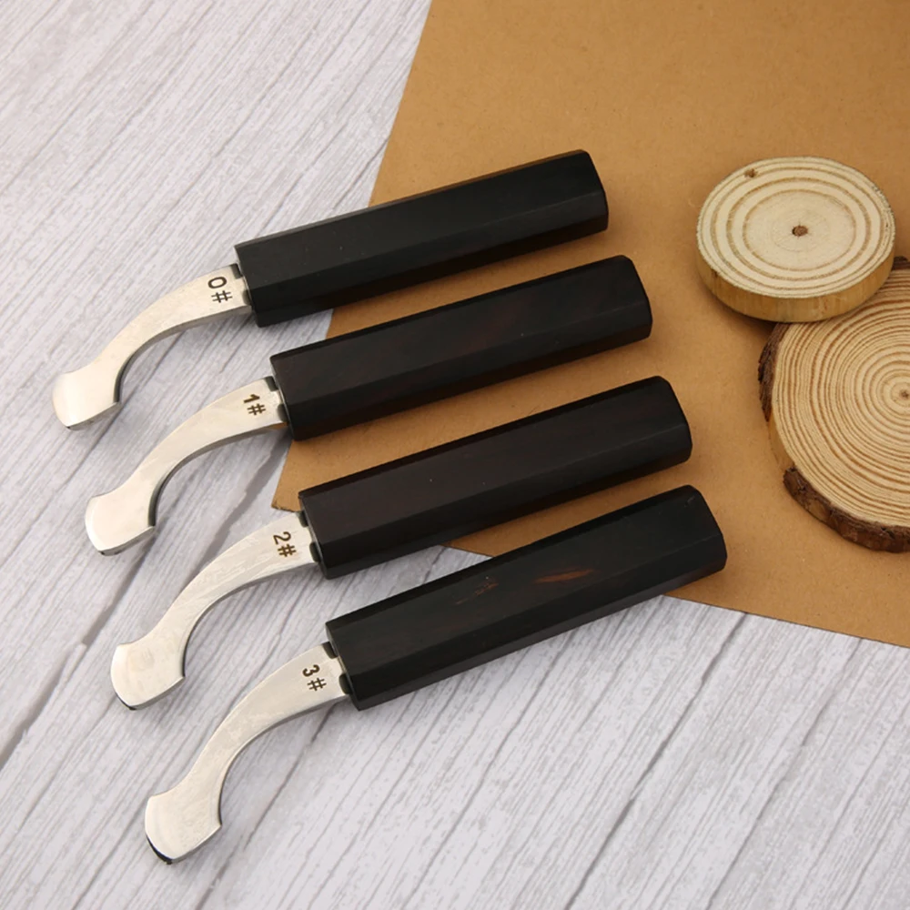 1.0-2.5mm Leather Edger Handmade DIY Leather Shallow Groove Edger With Octagonal Wooden Handle Marking Edge Decorate Line