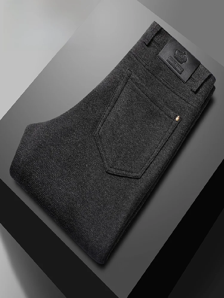 

Men's Woolen Casual Pants Thiened Straight Leg Warm Busin Sle Autumn Winter New Arrival Faionable Comfortable Fit Tr...