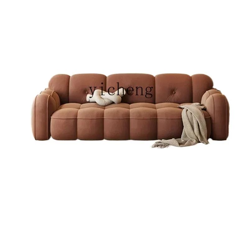 XL retro sofa living room caramel color marshmallow cloud cat scratch medieval fabric sofa