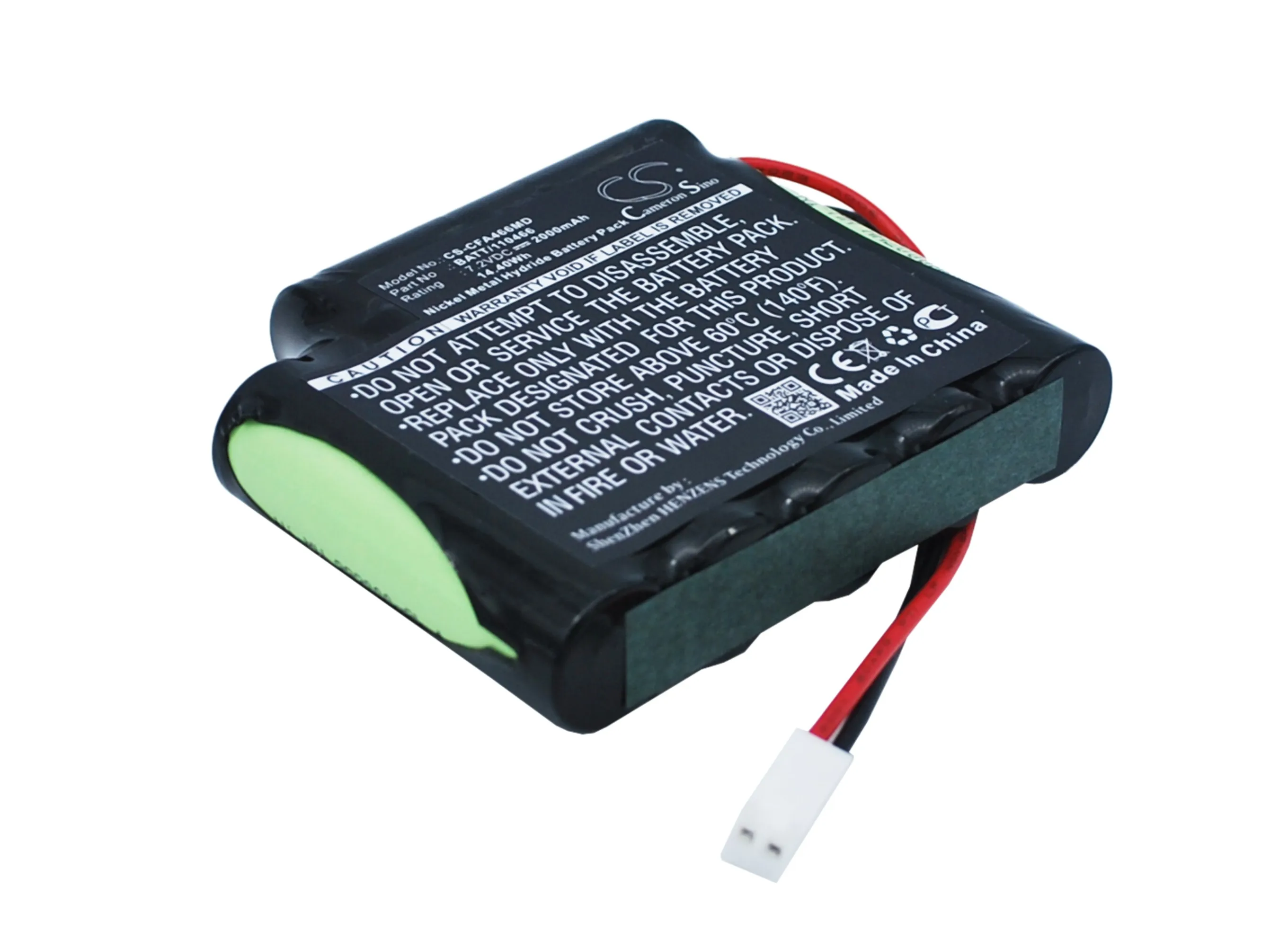 2000mAh 7.2V 14.40Wh Medical Ni-MH Battery for Cefar 120466 BATT/110466,for Stimulator A1B DK7-088-0200,for Globus  Genesy 300