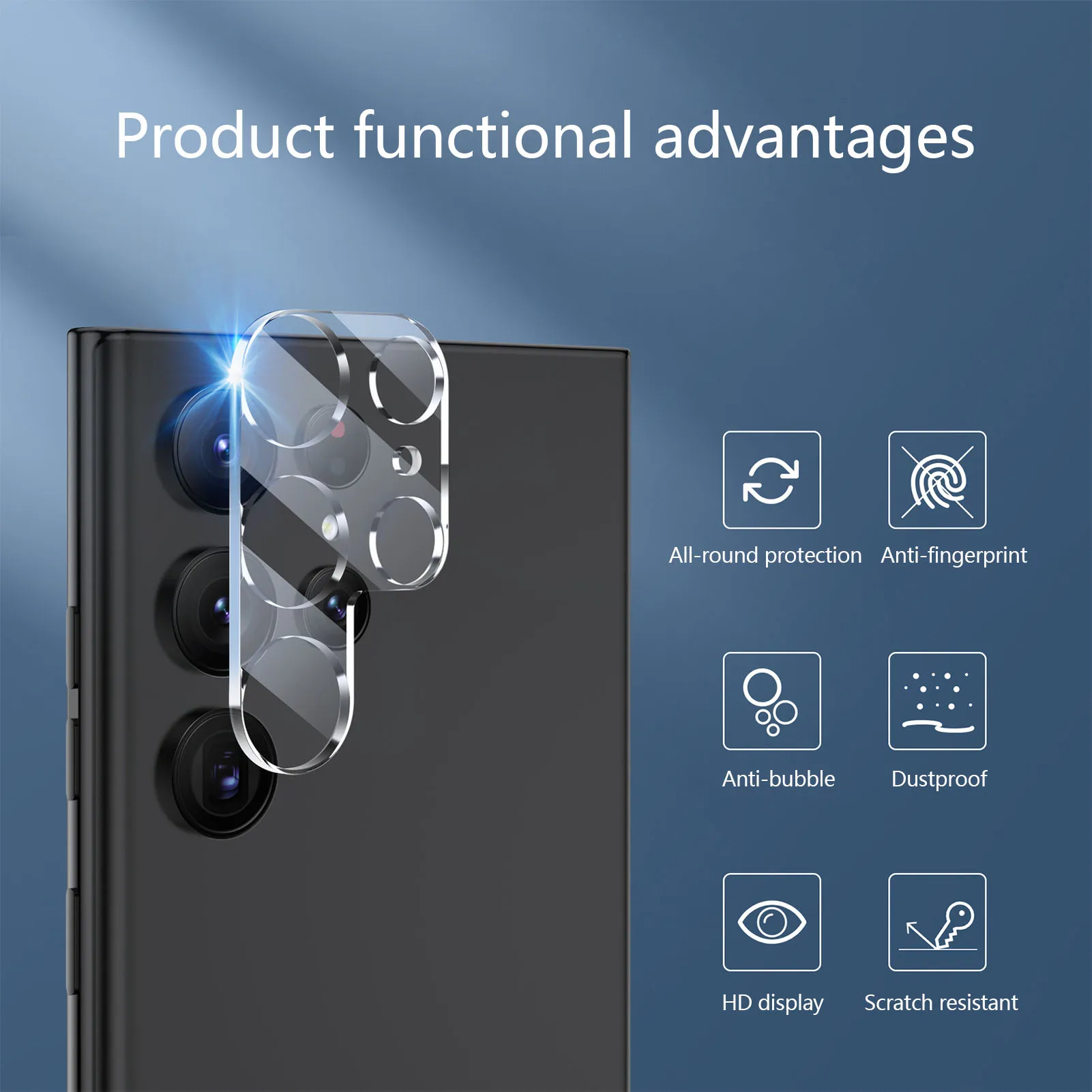 S22 Camera Lens Protector Ultra 5G Tempered Glass Camera Lens Protector Scratch-Resistant and Anti-shattering for S22 Ultra