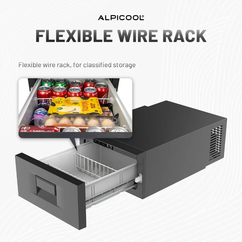 Alpicool D30 RV fridge mini outdoor car truck drawer fridge 12v dc dual use cooler compressor freezer car refrigerator