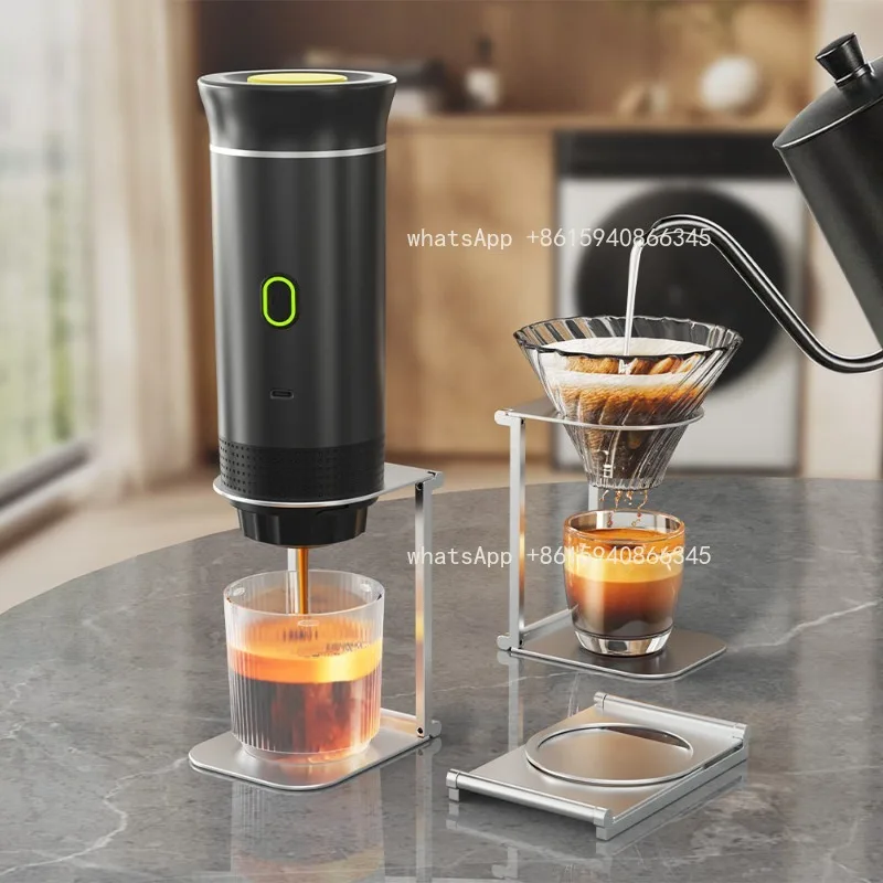 Portable capsule coffee machine holder Foldable aluminum alloy filter tea Hand punch Pneumatic coffee storage shelf Outdoor