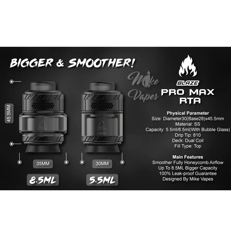 الأصلي ThunderCloud Blaze PRO MAX RTA البخاخة 5.5 مللي/8.5 مللي المزدوج لفائف سطح السفينة 28 مللي متر 810 بالتنقيط تلميح مانعة للتسرب السجائر الإلكترونية #3