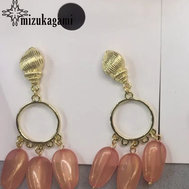 Zinc Alloy Conch Earrings Base Connectors Linker 10*20mm 6pcs/lot for DIY Bohemia Earrings Jewelry Making Accessories Wholesale