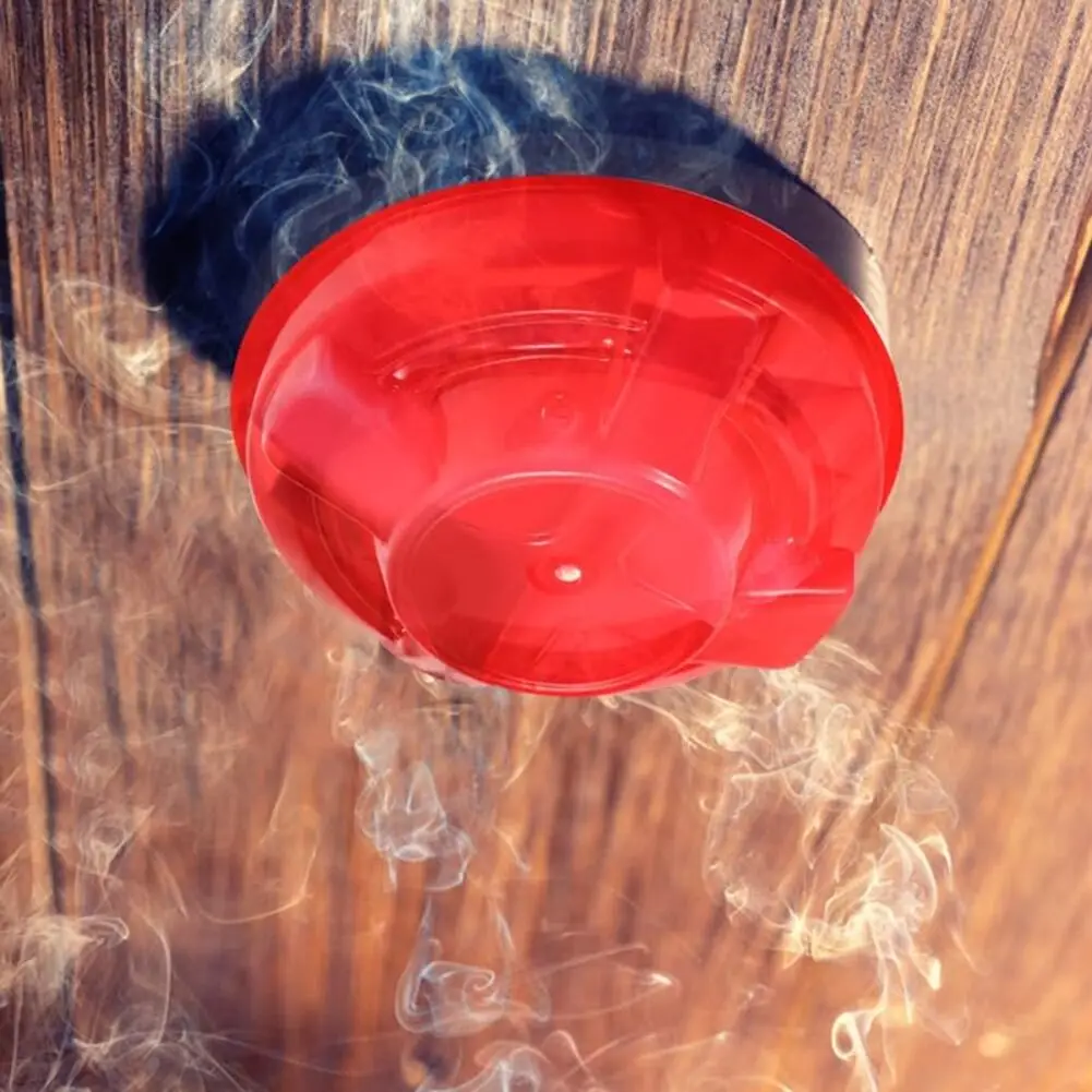 4 Piece Plastic Cover Set for Smoke Alarms to Block Dust and Debris While Maintaining Detector Functionality in Offices