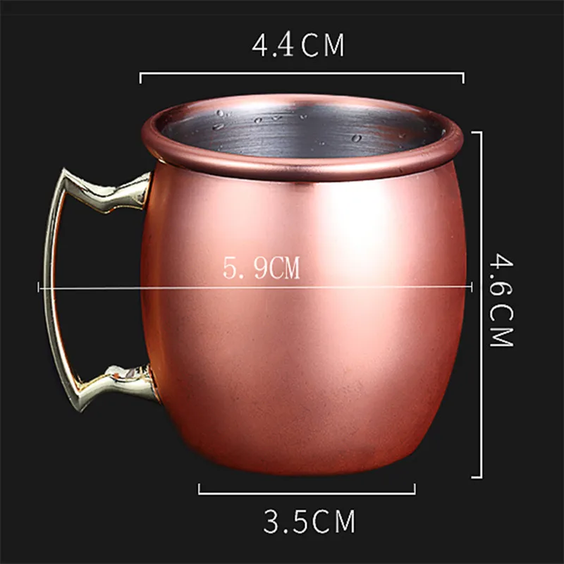 Copper Plated Moscow Mule Shot Glass Mug Mini 60ml Vodka Beer Wine Cup Cocktail Mugs Metal Canecas Travel Bar Drinkware Tools