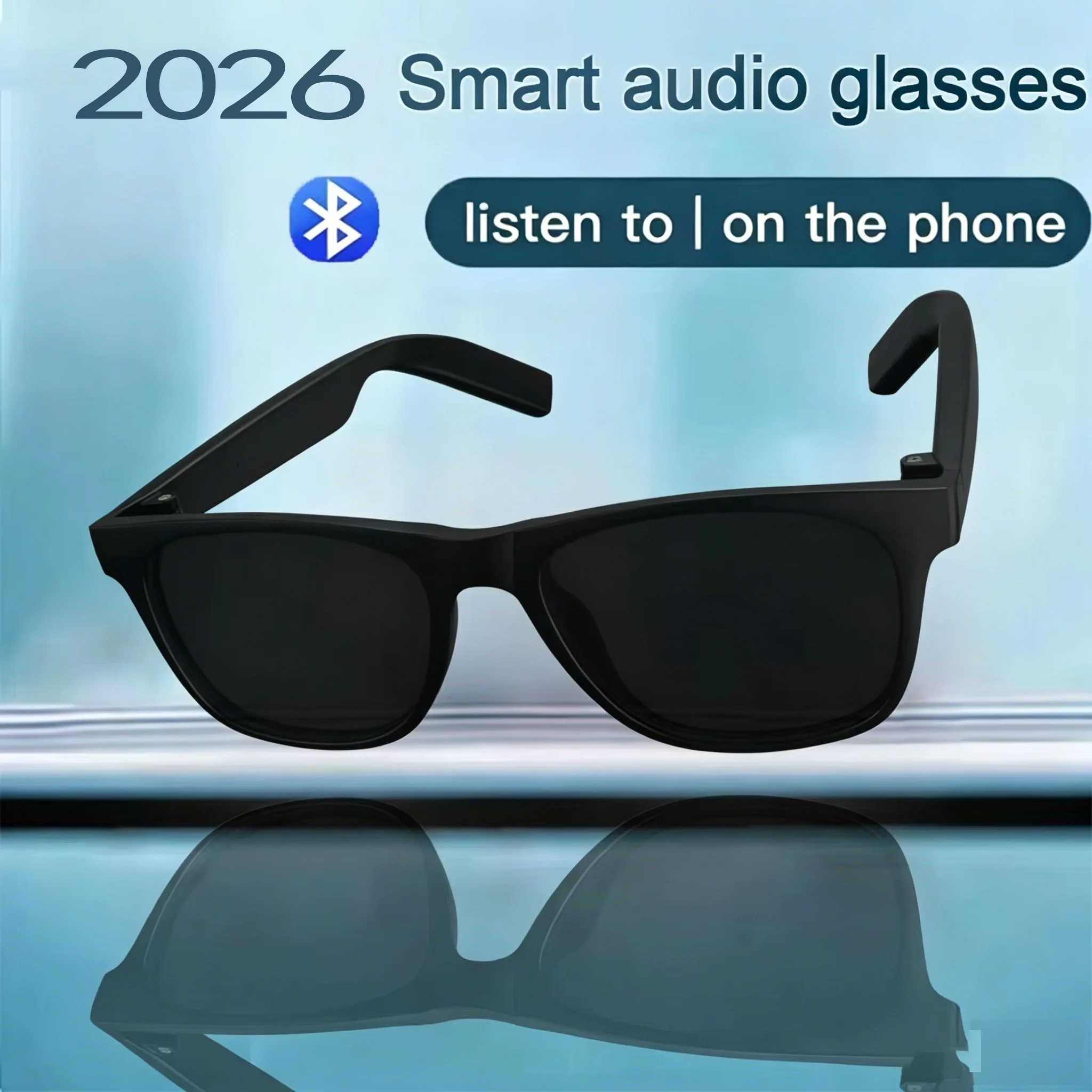 New Men's Smart Glasses Women's Bluetooth Glasses Voice Call Control Music UV Polarized Sunglasses Headphone Glasses Man 2026