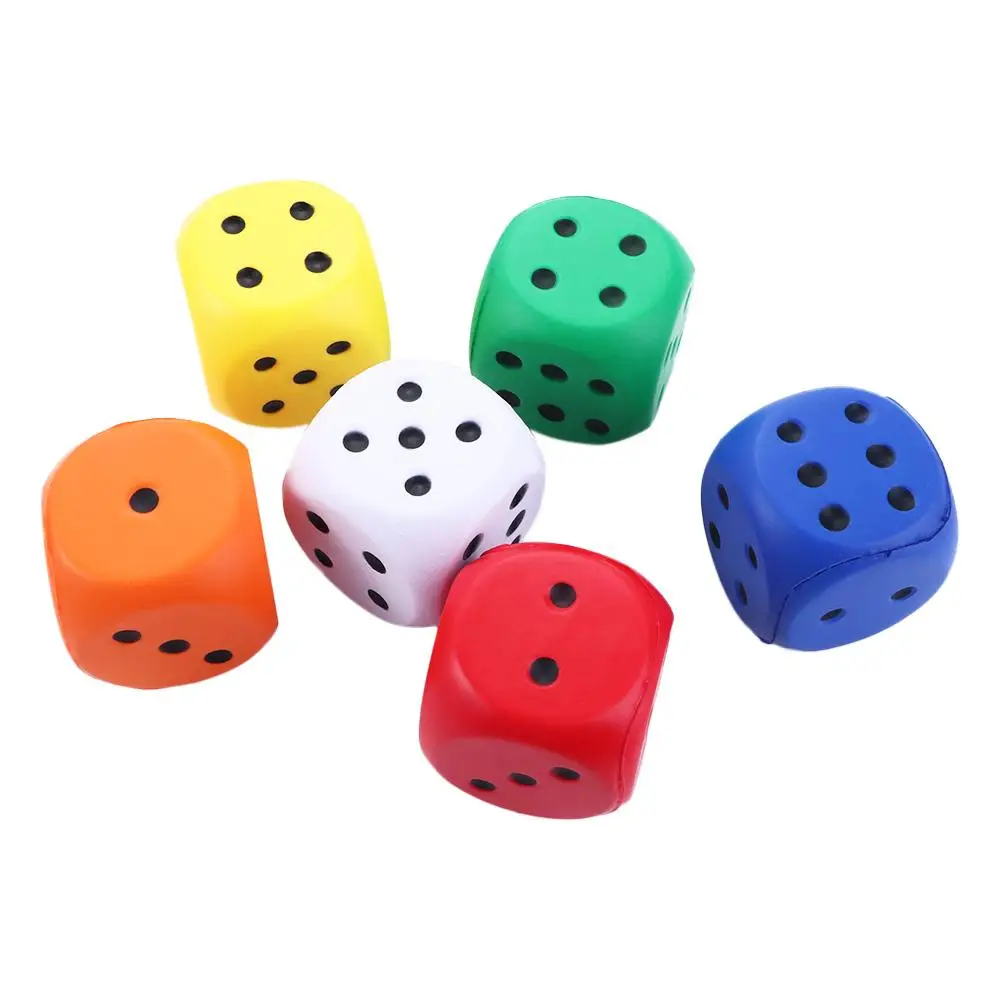 Fun Gifts Amusing Props Solid Color Squeeze Finger Training Big Dice Soft Point Dice Anti Stress Pressure Relief Sponge Dice