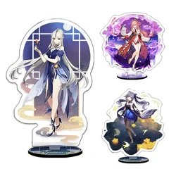 Figura de Anime Genshin Impact Hutao Yae Miko Venti Klee Keqing Qiqi, soporte acrílico, modelo de placa, decoración de escritorio, letrero de pie, regalos para fanáticos