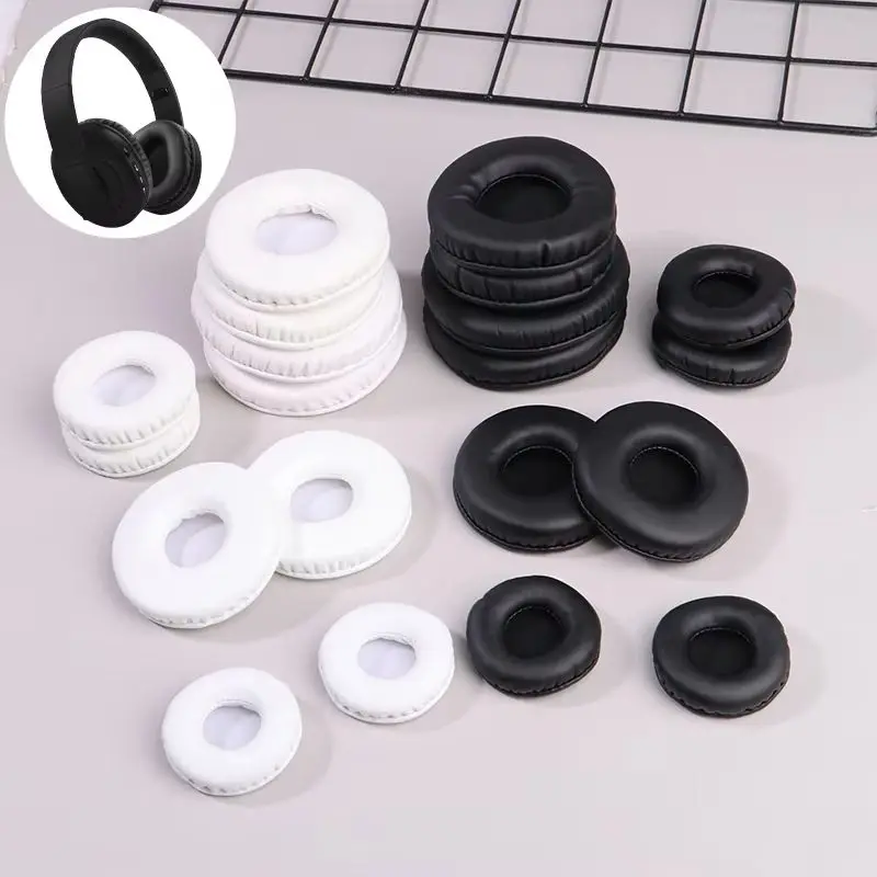 1 Pair Round Sponge Cover Earphones Ear Pads Replacement Ear Pads Ear Pads 50/60/70/80/90mm Headphone Cushion