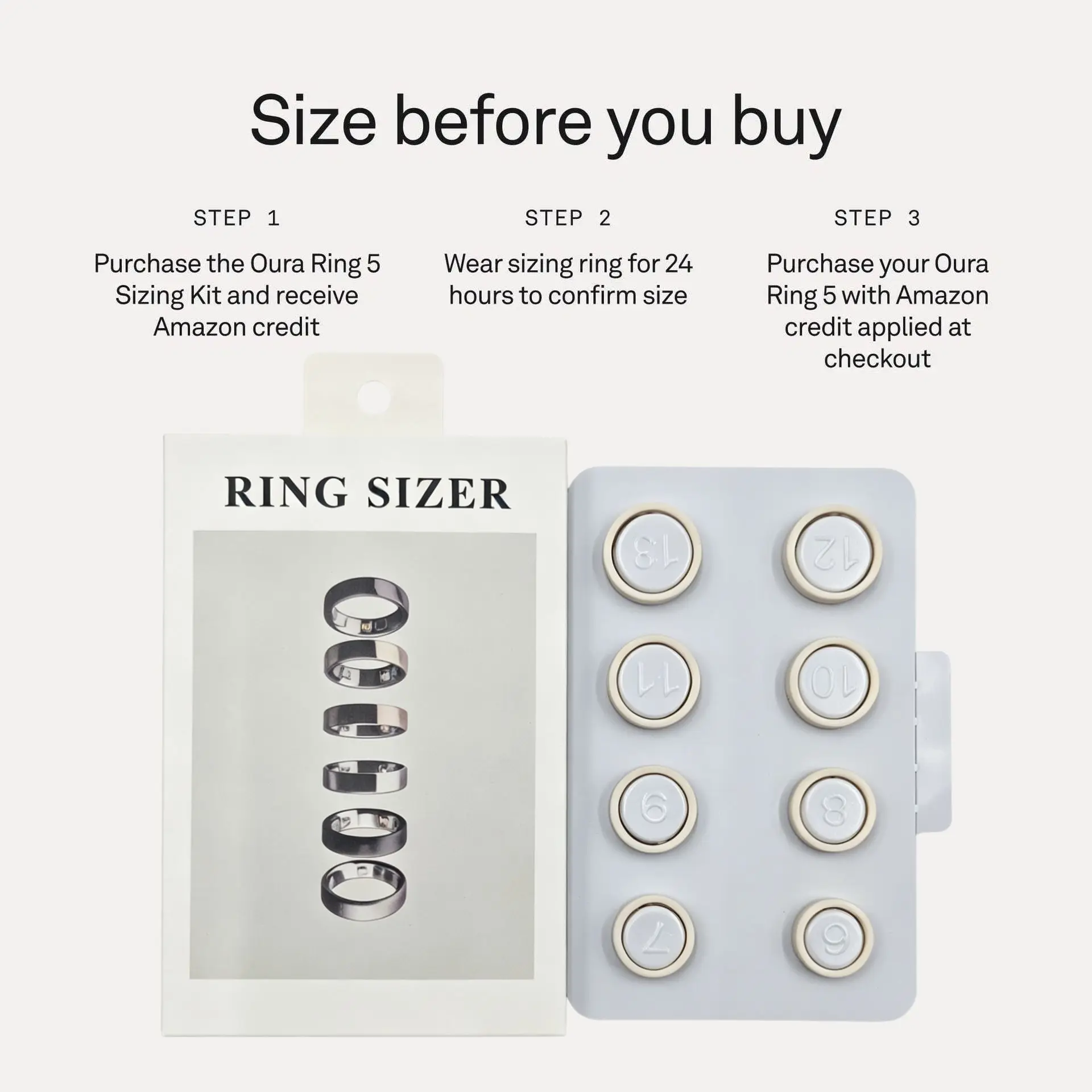 Oura Ring 5 Sizing Kit Universal Men Women Ring Size Tester Reference Mold Test Sleeve Finger Measuring Tool